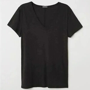 Divided | V-Neck Tee | Burnout Style | Charcoal | Size S